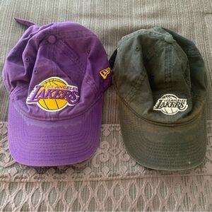 Vintage Los Angeles NBA Lakers Purple Black Caps Bundle Mitchell And Ness
